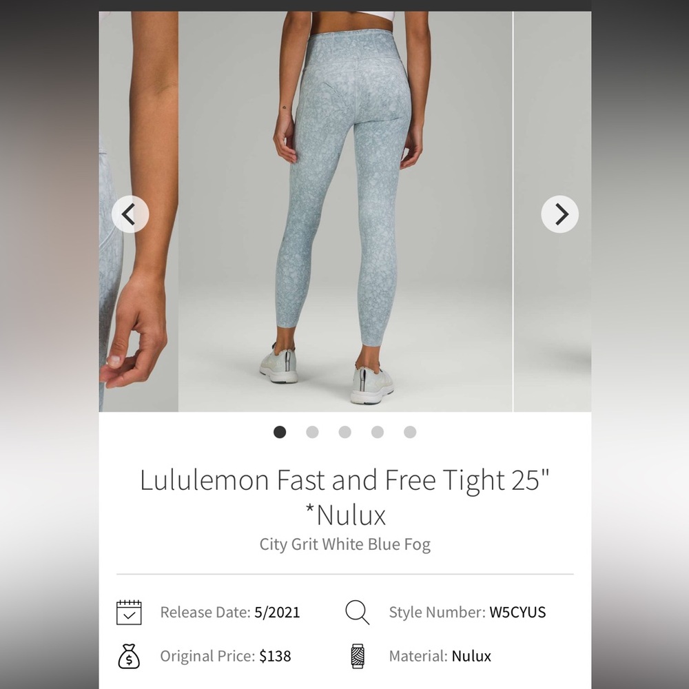 Lululemon Fast and Free Tight 25"